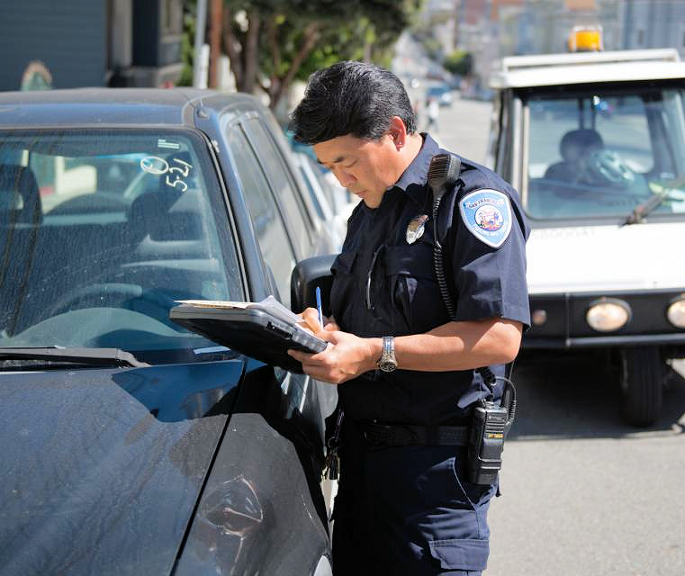 Parking Enforcer with Clipboard